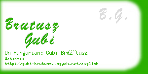 brutusz gubi business card